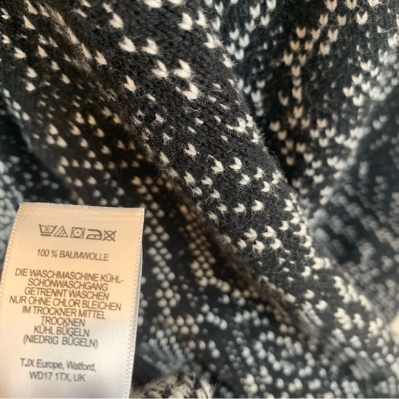 Between Me & You Black White Knit Open Waterfall Cardigan Women's sz XS - Picture 8 of 8